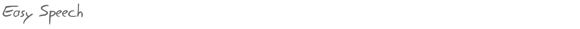 Sample characters Easy Speech Font